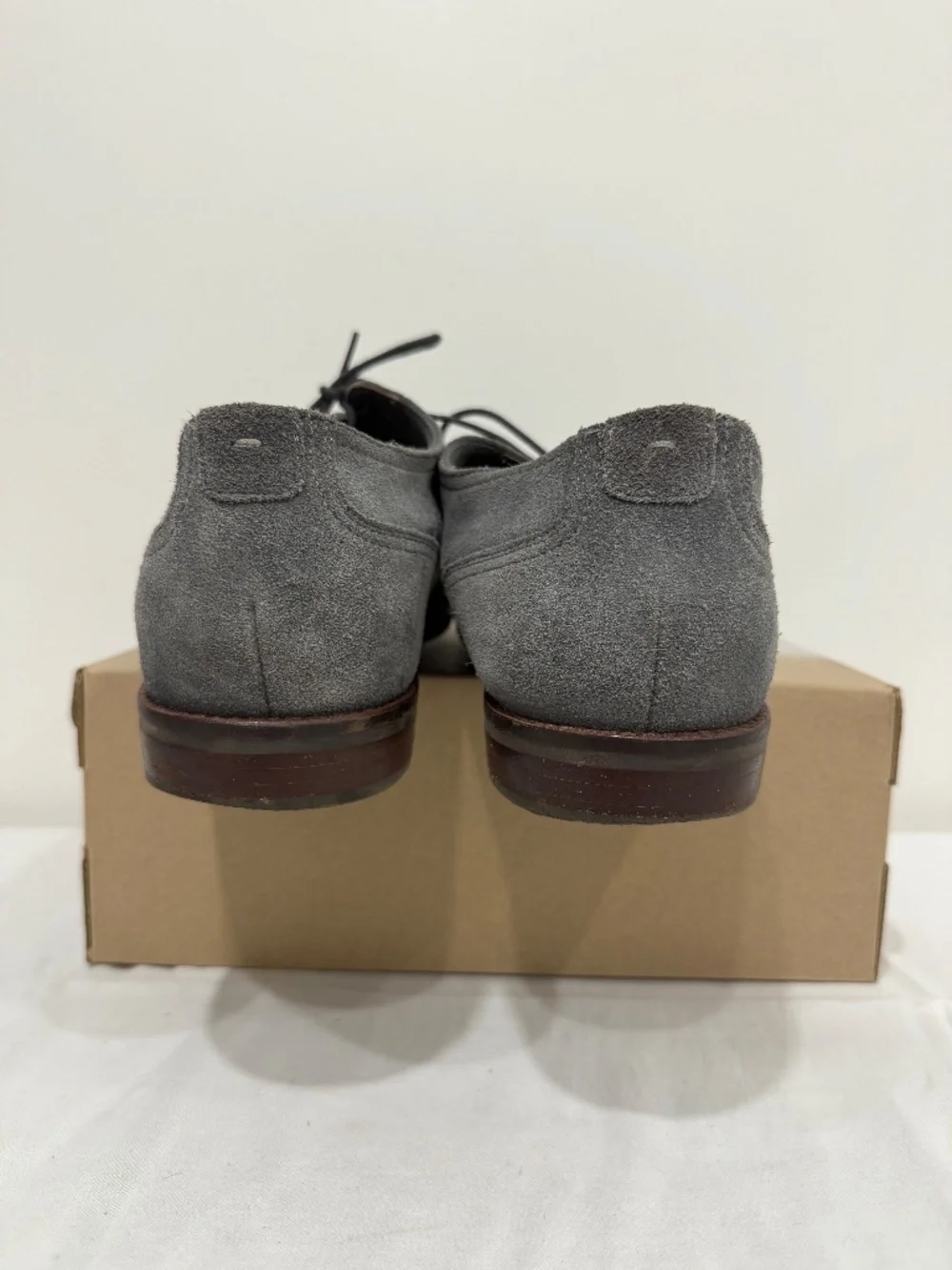 Used W/O Box! Men's Cole Haan Grey Suede Leather Lace Up Dress Shoes Size 12
